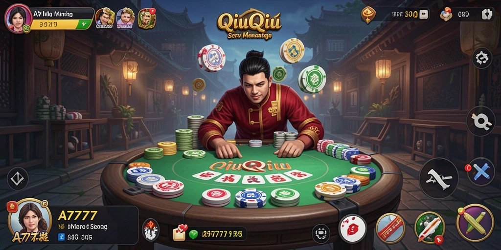 Tampilan gameplay QiuQiu pada A7777 yang menarik.