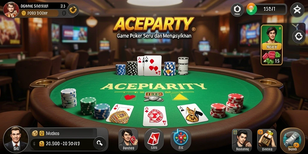Tampilan gameplay Poker seru di ACEPARTY.