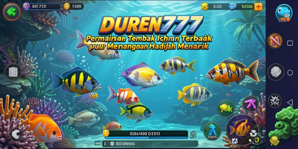 Tampilan gameplay DUREN777 dengan aksi menembak ikan yang mendebarkan.