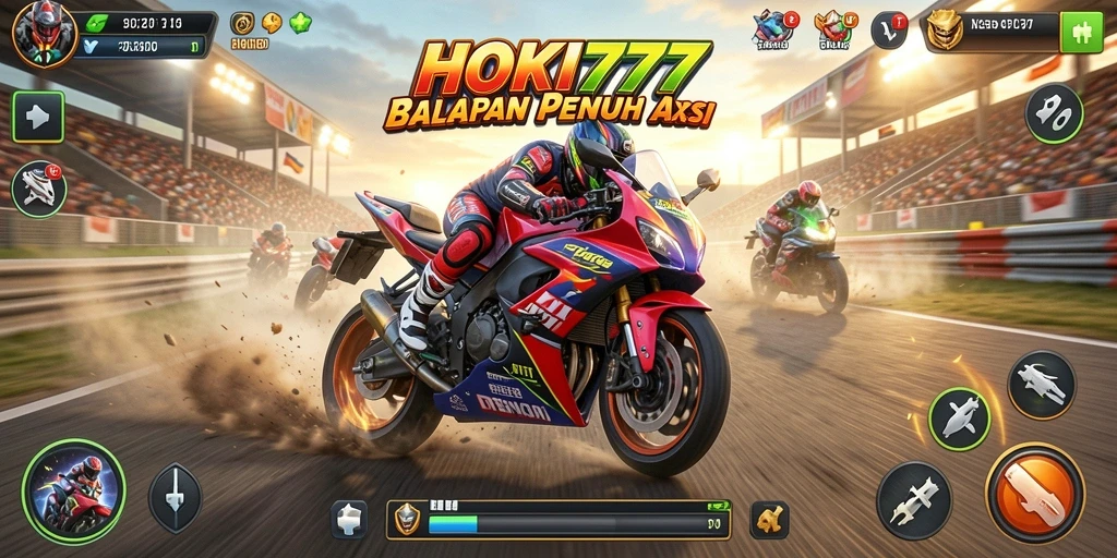 Tampilan menarik dari gameplay HOKI777 balapan motor.