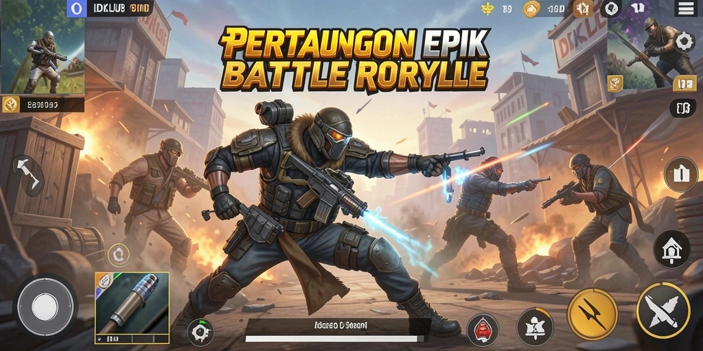 Tangkapan layar gameplay IDKLUB yang mendebarkan di arena Battle Royale.