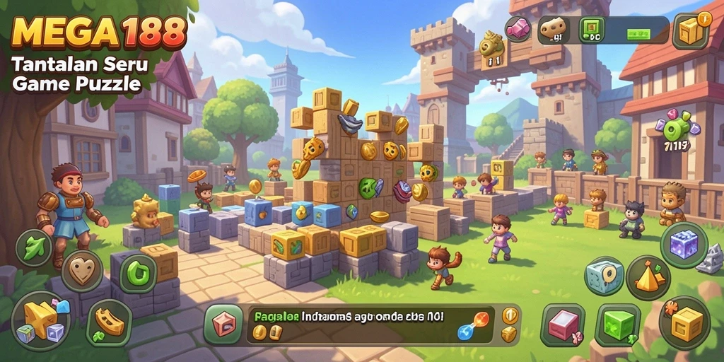 Screenshot gameplay MEGA188 memperlihatkan tingkat kesulitan Puzzle yang menantang.