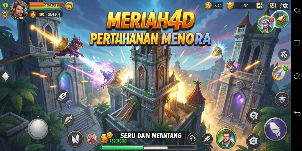 Tampilan menarik dari gameplay Tower Defense MERIAH4D.