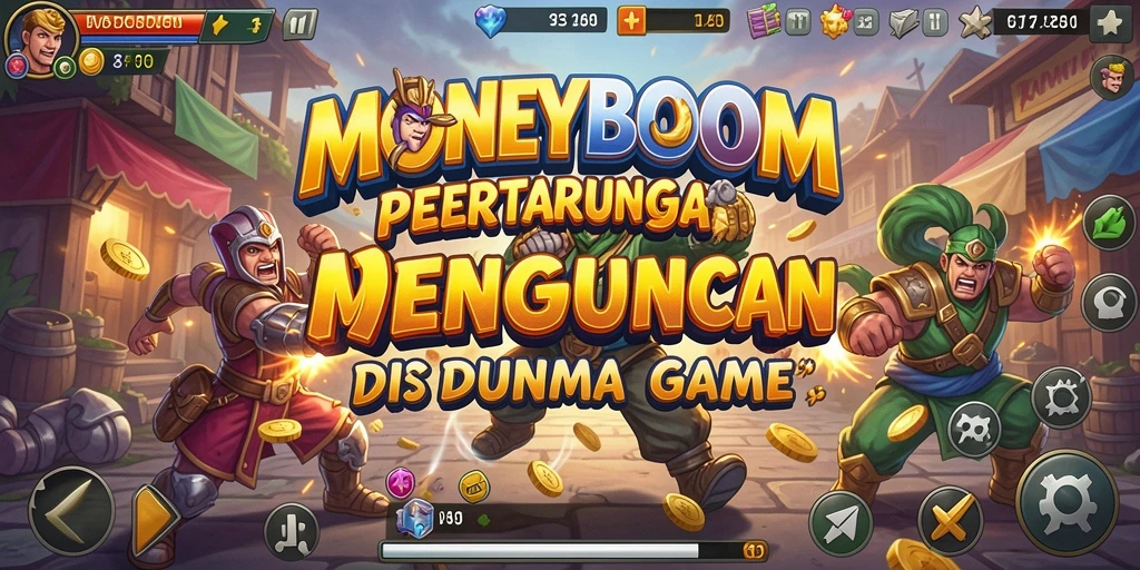 Gameplay seru MONEYBOOM memperlihatkan pertarungan antara karakter unik.