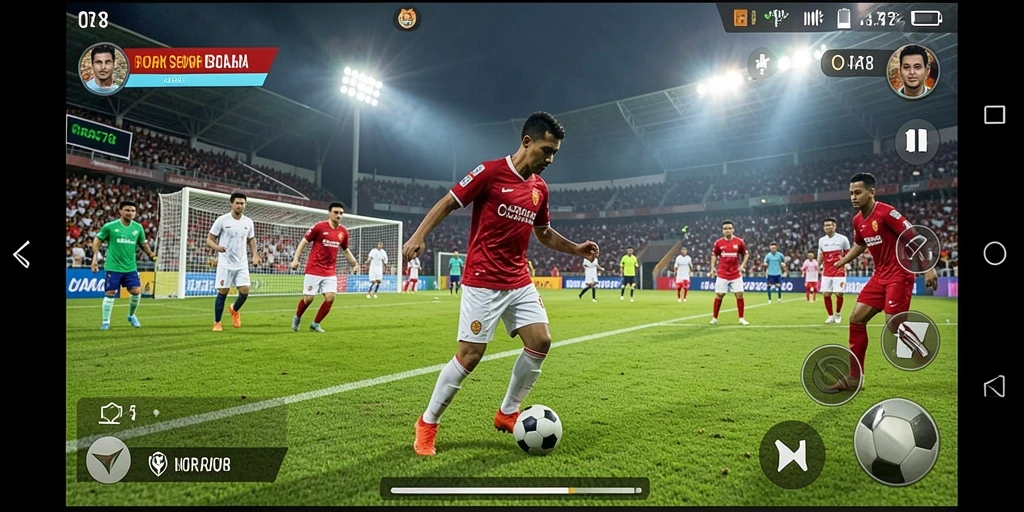Tampilan gameplay seru dalam permainan sepak bola ORA78.