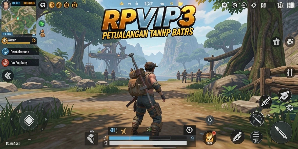 Gameplay RPVIP3 menampilkan eksplorasi dunia terbuka yang mendebarkan.