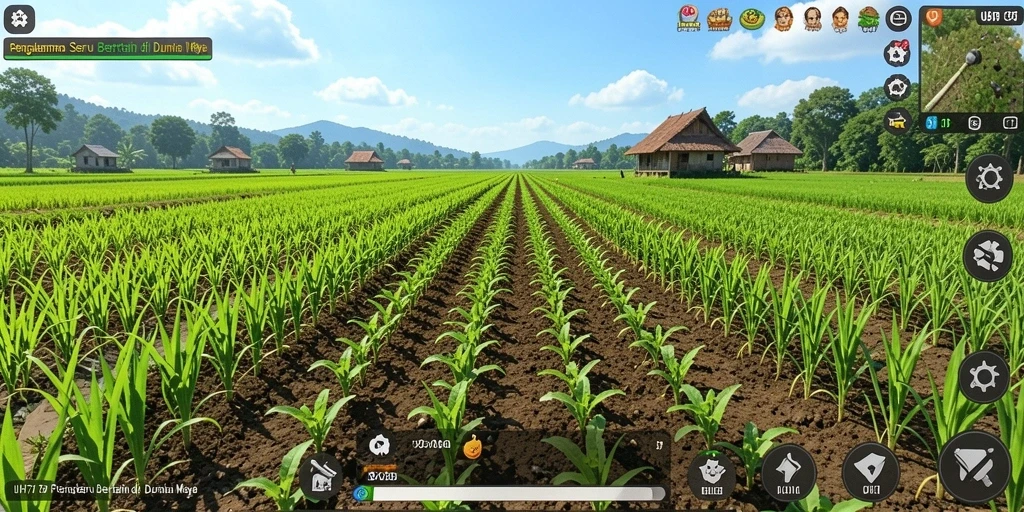 Gameplay UH77 menampilkan pengalaman bertani yang seru dan interaktif.