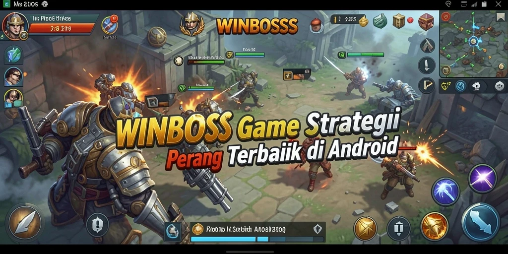 Screenshot gameplay WINBOSS yang menampilkan pertempuran epik.